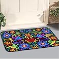 Doormat Floral Mexican Birds Floor Mat Resist Dirt Entrance Rug Machine Washable Carpet for Home Non Slip Rugs for Kitchen/Bathroom/Laundry Room Carpet 24'' x 16''