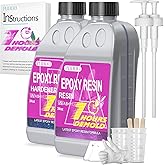 Puduo Fast Cure Epoxy Resin 68OZ, 1 Hour Quick Demold Epoxy Resin Kit, Crystal Clear, Strong, Anti-Yellowing Art Resin, Suitable for Casting, DIY, Resin Art, Molds, Jewelry, Easy to Mix 1:1 Ratio