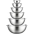 Stainless Steel Mixing Bowls (Set of 6) Stainless Steel Mixing Bowl Set - Easy To Clean, Nesting Bowls for Space Saving Stora