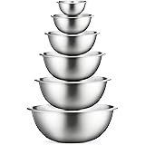 Stainless Steel Mixing Bowls (Set of 6) Stainless Steel Mixing Bowl Set - Easy To Clean, Nesting Bowls for Space Saving Stora