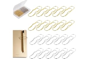 HeipokLife 20 Pcs Metal Pen Clip Paper Clips, Multifunctional Holder for Notebook, Office & School Supplies (10 Gold + 10 Sil