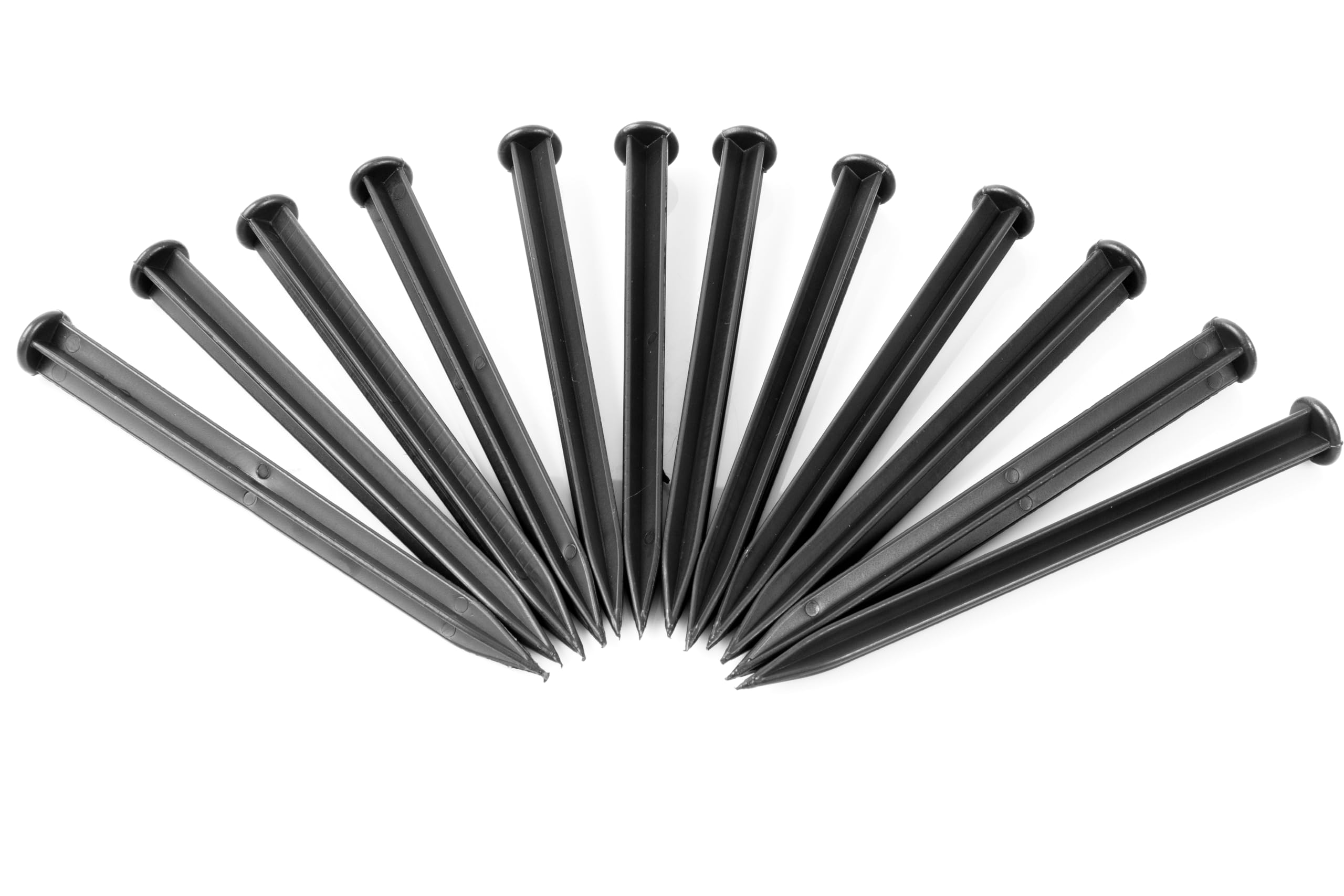 Outdoor Garden Pegs for Membrane, Mesh, Fleece, and Edging, 50-Pack, Heavy-Duty Plastic Landscaping Stakes, Anti-Pull Gardening Anchors, Universal (Edging Pegs 18cm, 50)