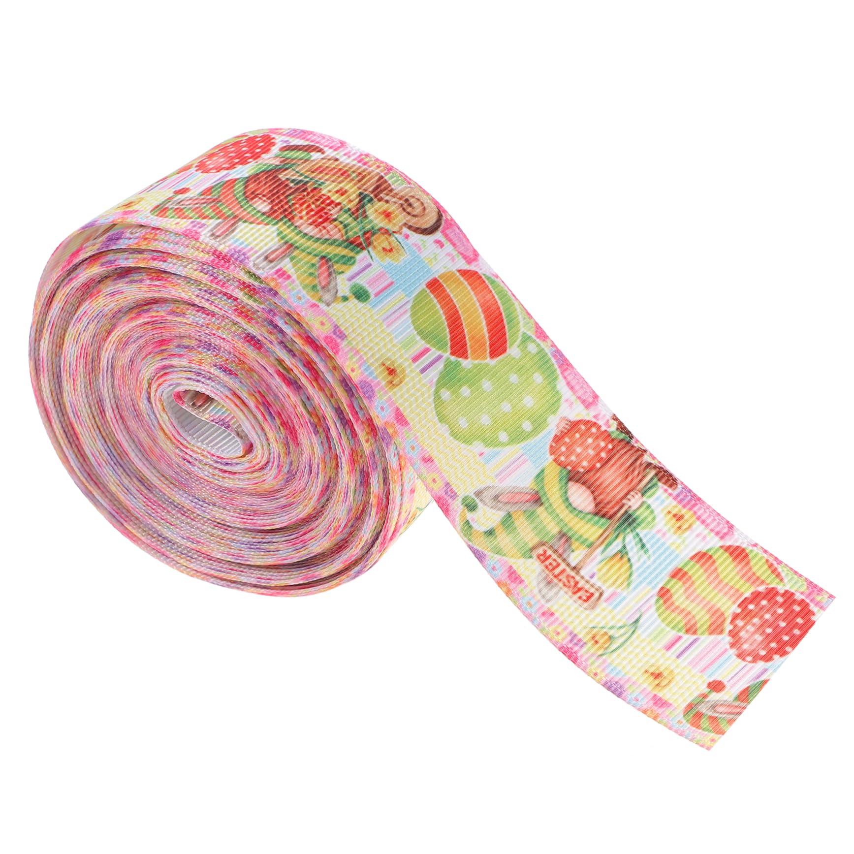 LALAFINA Easter Ribbon Multi Functional Ribbon Crafting Party Decor Easter Bunny Spring Decorative Wrapping Bows Wreath Making