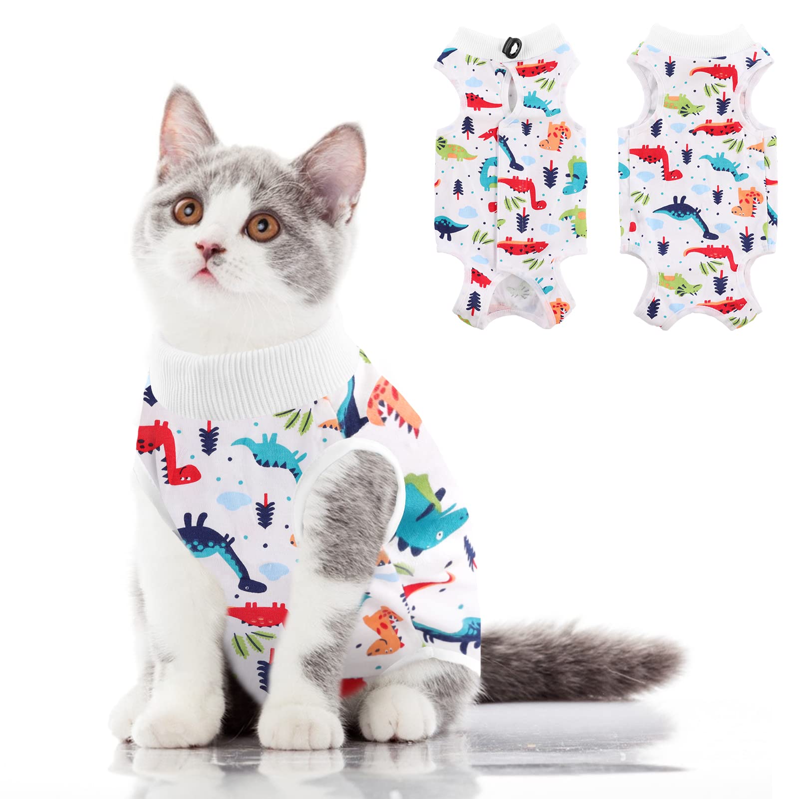 Photo 1 of SUNFURA Cat Recovery Suit, Kitten Surgical Full Bodysuit for Abdominal Wound Protector Anti Licking After Surgery, Professional Bandages Cone E-Collar Alternative for Small Male & Female Pets