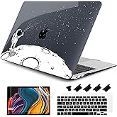 DONGKE Compatible with MacBook Air 13 inch Case 2021 2020 2019 2018 Release A2337 M1 A2179 A1932 with Retina Display & Touch ID, Plastic Hard Shell & Keyboard Cover - Astronaut