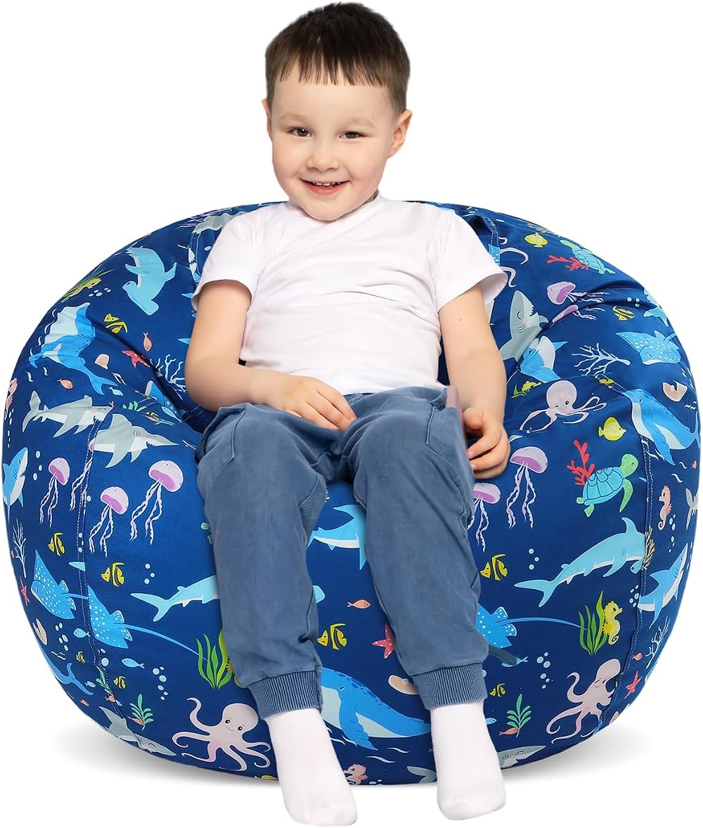 Decalsweet Kids Bean Bag Chair Cover Large Underwater Theme (No Filling)