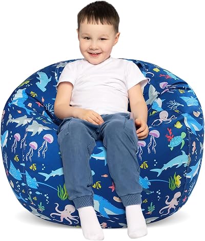 Decalsweet Kids Bean Bag Chair Cover Large Underwater Theme (No Filling)