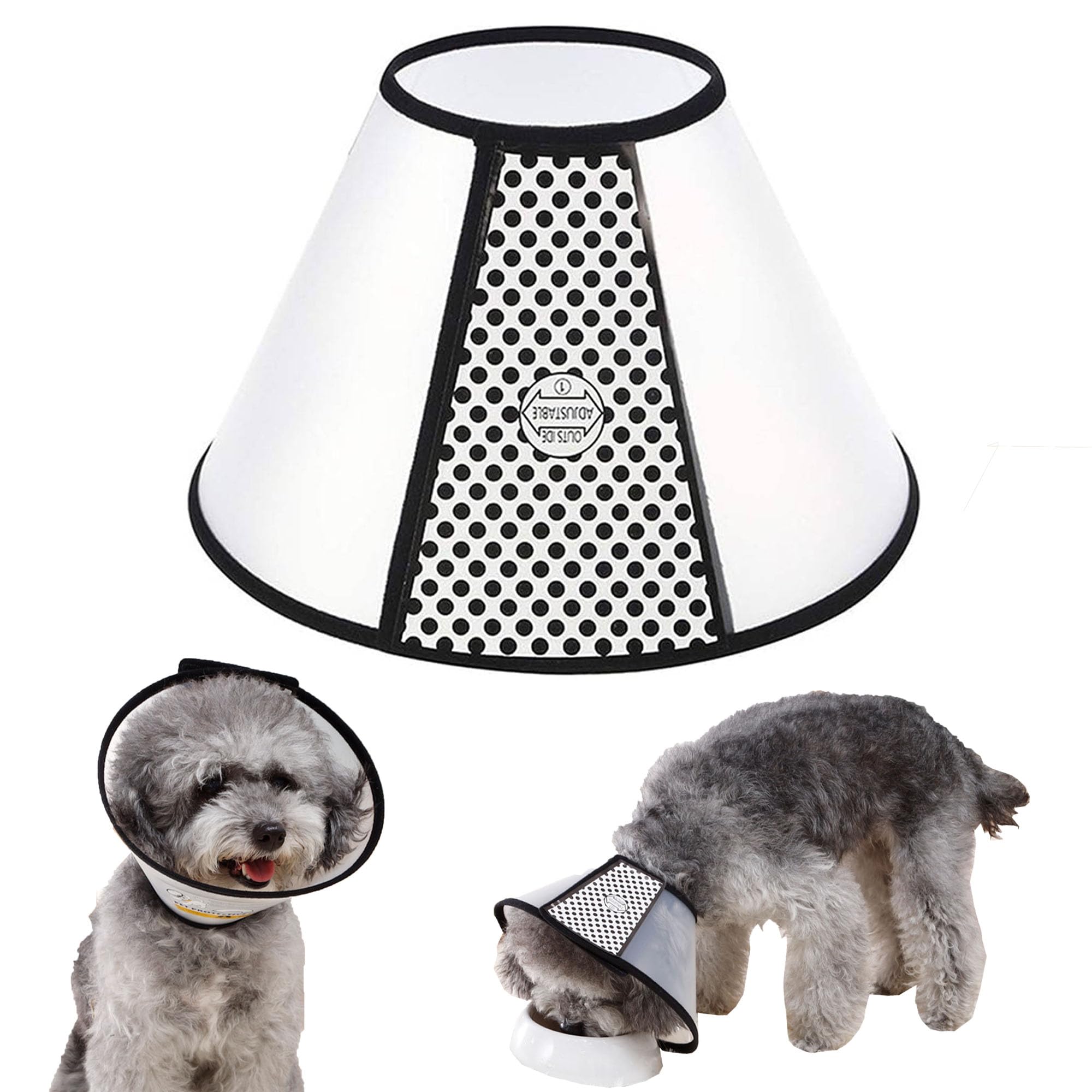 WYFCR Pet Cone Recovery, Large Dog Adjustable Elizabeth Recovery Protective Collar, Anti-Bite Lick Safety Neck Cover, for after Surgery Wound Healing, Trimming Nails, （Neck circumference 24-31cm）