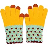 Ralcosuss Winter Touch Screen Gloves for Women Cable Knit Wool Fleece Lined Texting Mittens Gold Weather Warm Sport Glove