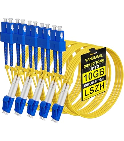 FCD - 2Pk 1M OS2 LC LC Single Mode Fiber Optic Cables - View #11