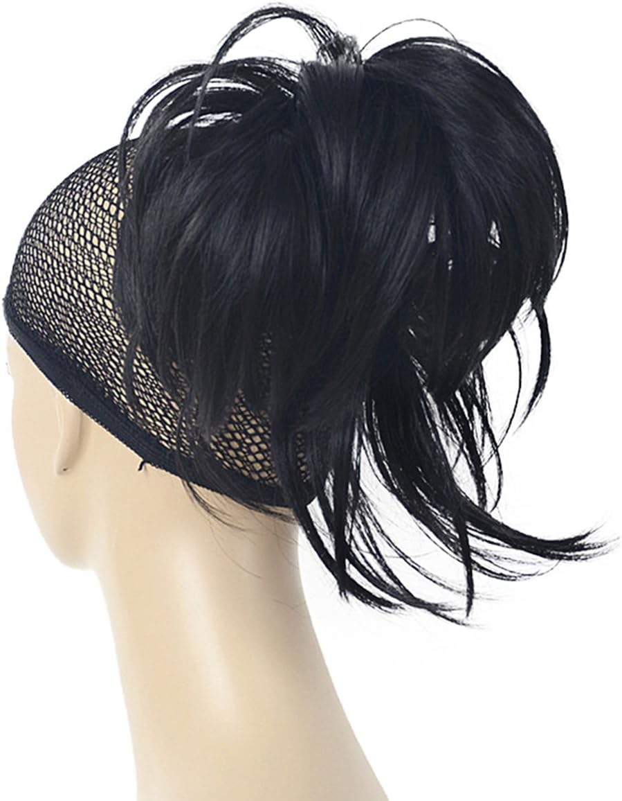 Lydell Adjustable Messy Style Ponytail Hair Extension Synthetic Hair-Piece with Jaw Claw (Natural Black), #2 Natural Black - Image 4