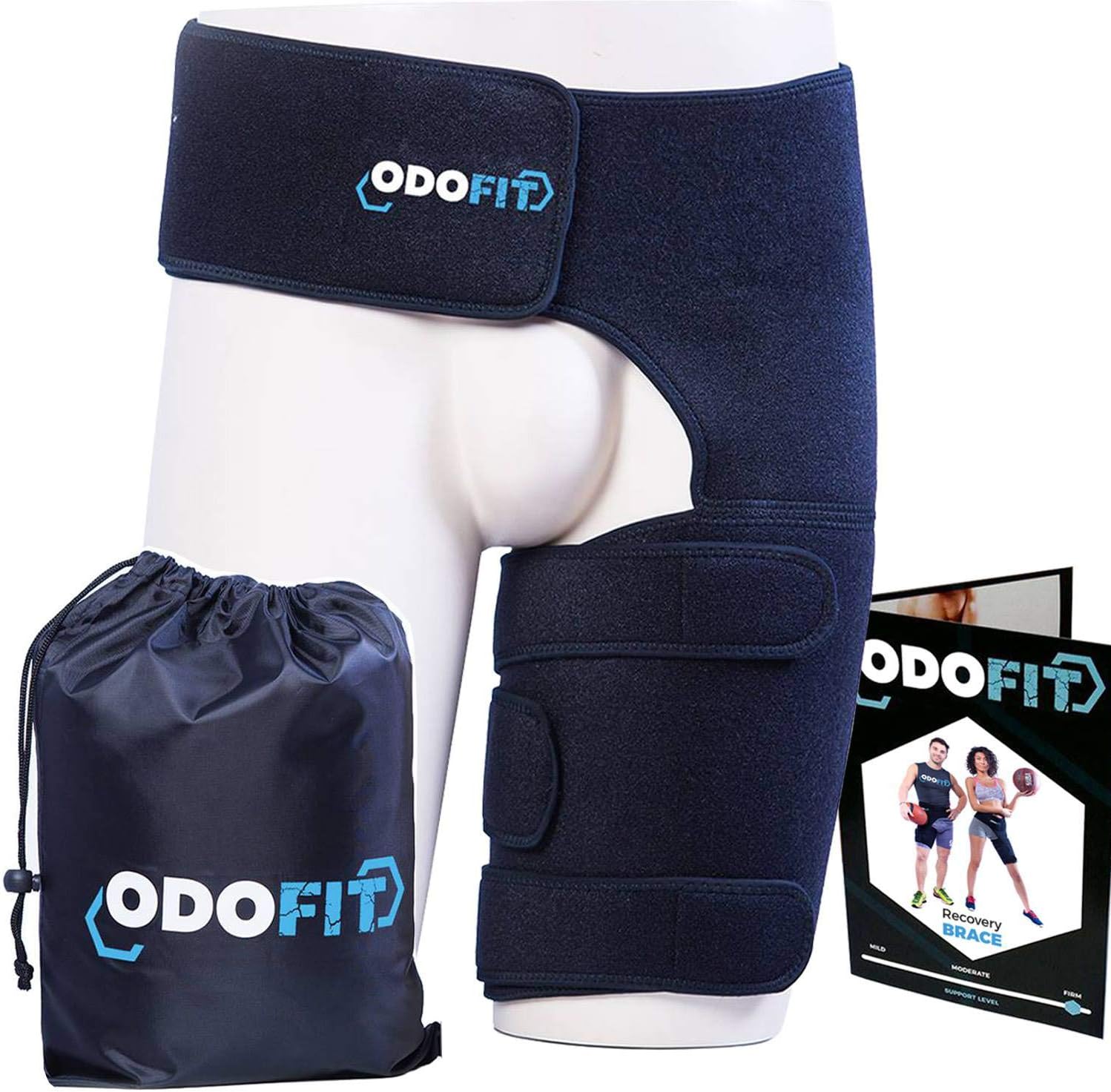 Hip Brace-Groin Wrap for Sciatica Pain Relief Thigh Hamstring Compression Sleeve - Unique Quadriceps Support Hip Flexor Arthritis for Pulled Muscles-Sciatica Nerve Brace Injury for Men (Right Leg): Sports & Outdoors