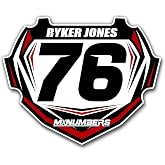 MxNumbers Custom BMX Box Plate Decal Insert, Phase 2 Junior Senior | Moto vinyl insert, BOX plate fit, Junior &amp; Senior sizes, multicolor racing graphics, Durable laminated finish