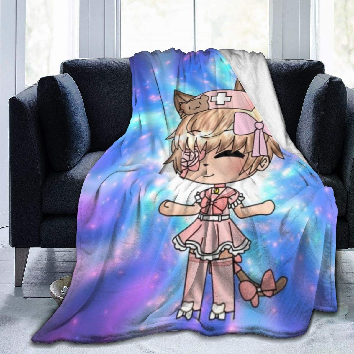 Gacha Life Fleece Flannel Bed Blanket Lightweight Plush Air