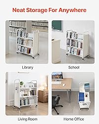 VEVOR Rolling Library Book Cart, 330 lbs