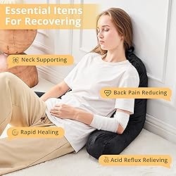 Sasttie Reading Pillow for Bed, Velvet Back Support