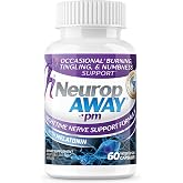 NeuropAWAY PM Nighttime Nerve Support &ndash; Melatonin, Taurine, L-Theanine &amp; R-Alpha Lipoic Acid &ndash; Supports Healthy Nerve Function &amp; Restful Sleep 60 Capsules