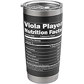 Music Design - Funny Nutrition Facts Viola Player Stainless Steel Insulated Tumbler