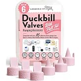 Legendairy Milk Duckbill Valves for Spectra Breast Pumps, 6 Ct, BPA-Free | Pink food-grade silicone valves with pull tabs fit Spectra, Medela, Motif, BabyBuddha &amp; Zomee; easy to clean, strong suction.