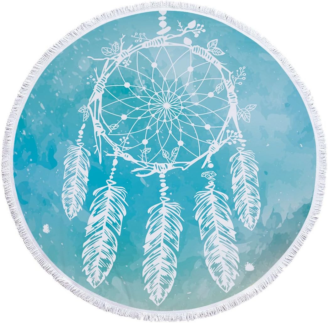 SUYUN Round beach towel yoga mat print with fringed shawl multi-function figure 1 460g