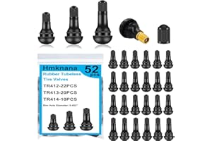 Hmknana 52PCS Tire Valve Stems TR412, TR413, TR414 Rubber Snap-in Black Valve Stems for Replacement of Tubeless Rim Holes on Standard Vehicle Tires