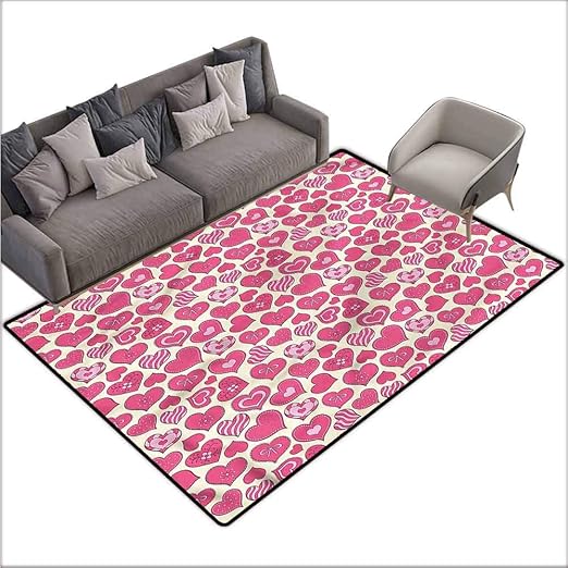Amazon Com Anti Slip House Kitchen Door Area Rug Hearts Cute