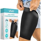 Vive Thigh Compression Sleeve (2 Pack) Hamstring Brace for Upper Thigh | Breathable Leg Support Wrap for Men &amp; Women - Non Slip Elastic Sleeve for Pain Relief, Groin, Sciatica &amp; Quadriceps