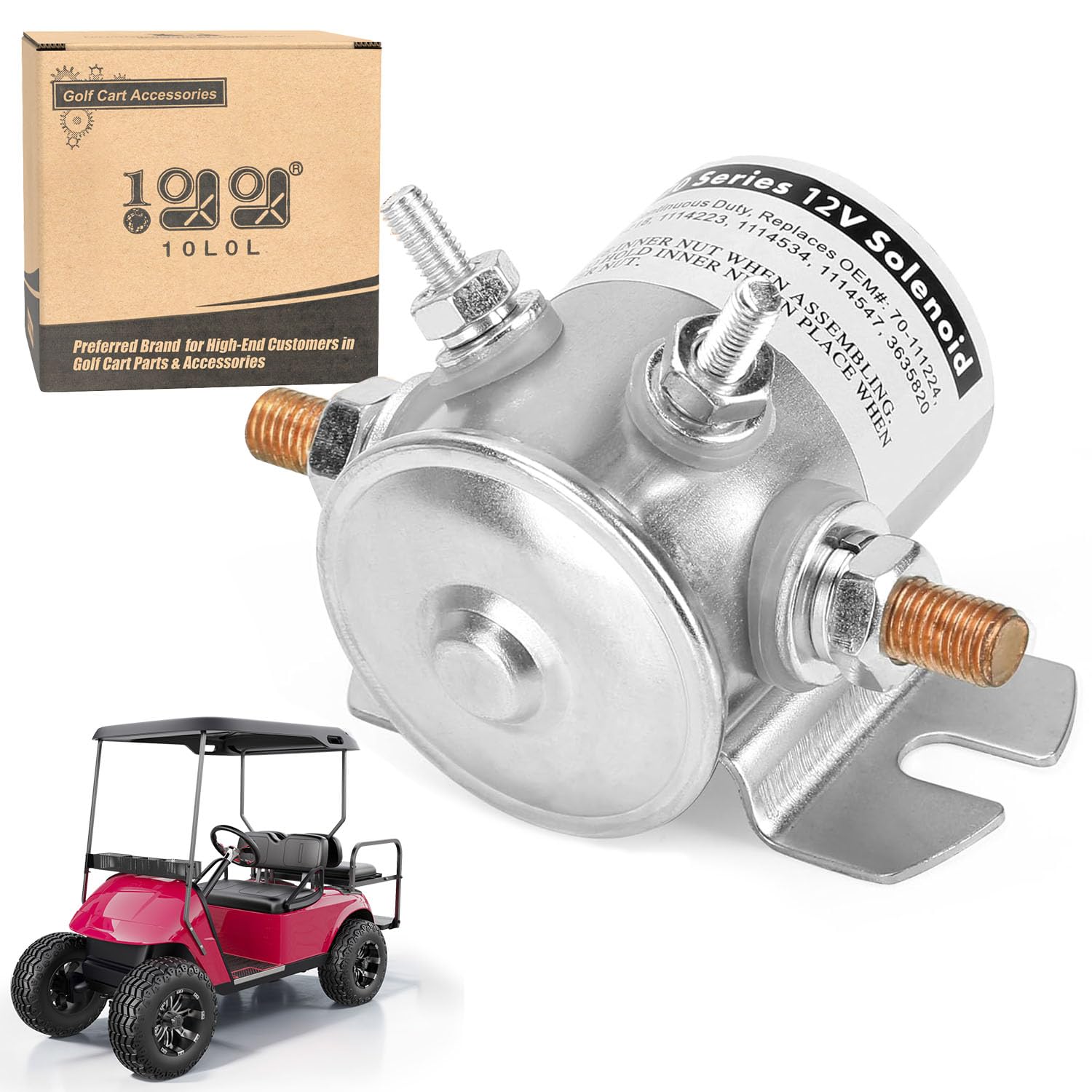 Photo 1 of 10L0L Max 250A 12V Solenoid Relay for EZGO Marathon 1979-1994 & Cushman Gas Golf Cart, 4 Terminal Continuous Duty, OEM# 16542G1 16542-G1 889673 70-111224 3635820