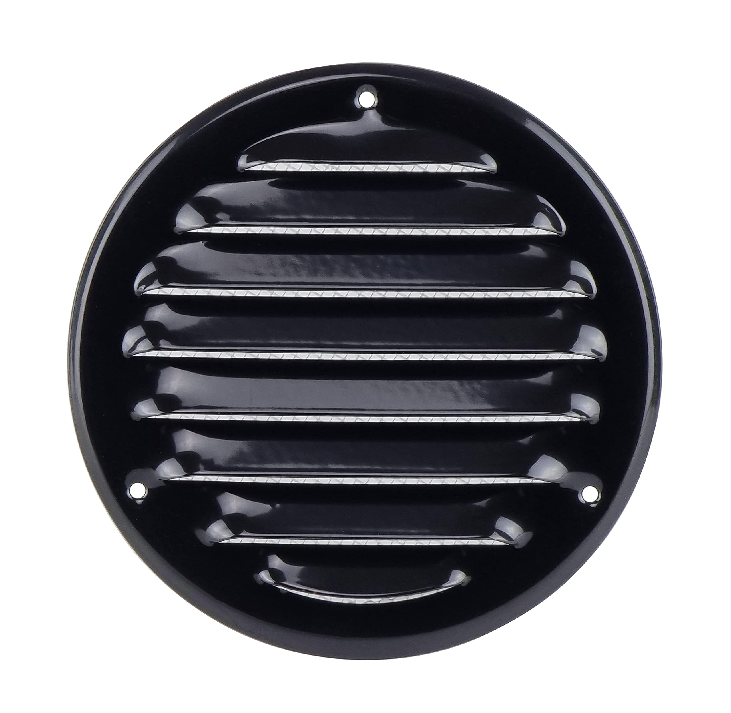 Steinberg14 Black 100mm Metal Air Vent Cover with Insect Mesh - 4 inch Round Ventilation Grille