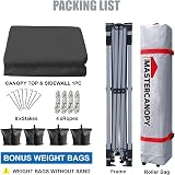 MasterCanopy Durable Ez Pop-up Gazebo Tent 2.5x2.5m with Sidewall Dark Grey view 6