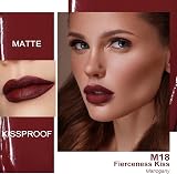 Oulac Matte Liquid Lipstick Dark Red 4.5ml Vegan Long Lasting Waterproof view 2