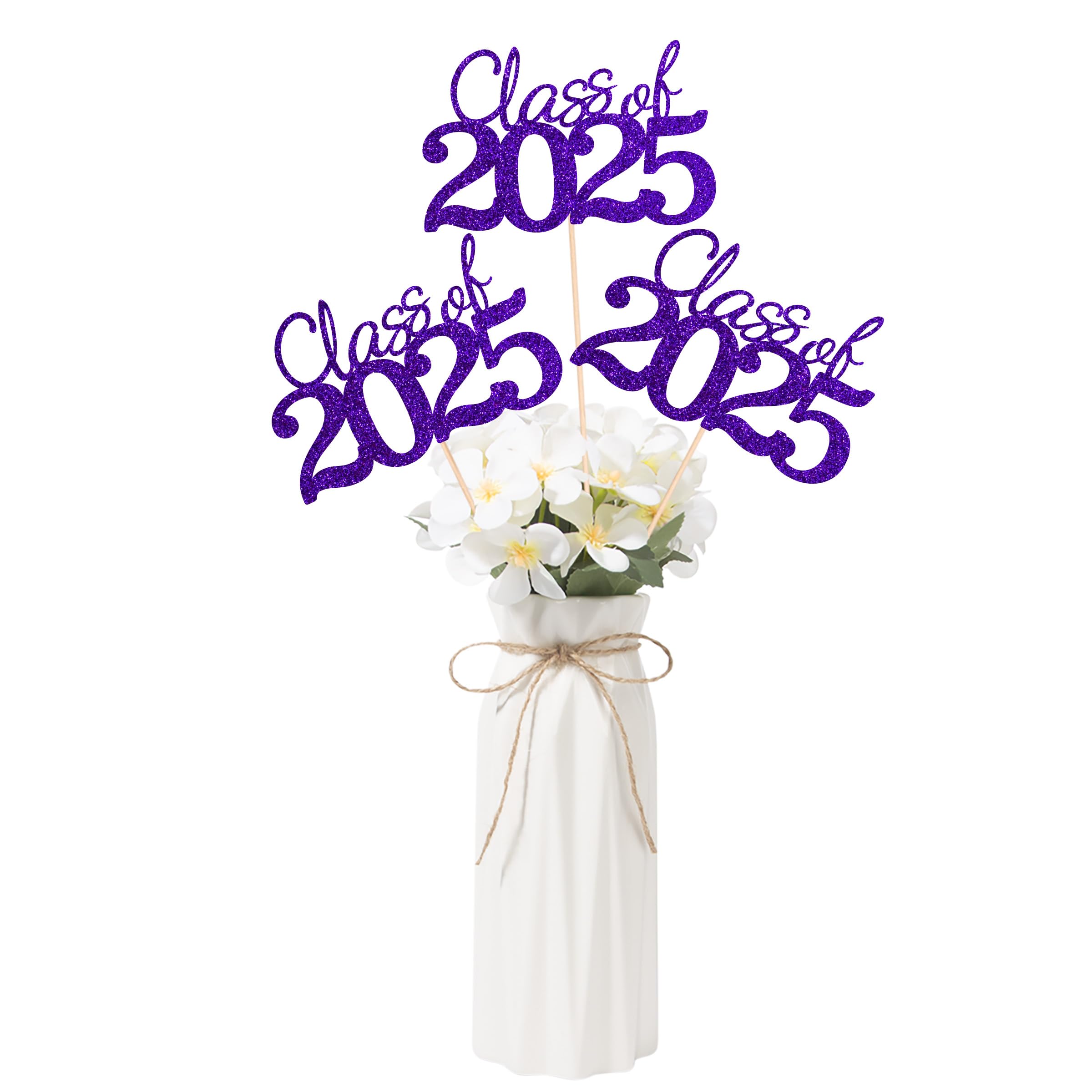Photo 1 of 10 PCS Graduation Class Centerpieces Purple Class of 2025 Graduation Centerpieces, 2025 Graduation Centerpieces for Tables Cake Toppers