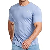JMIERR Mens Short Sleeve T Shirt Summer Muscle Moisture Wicking Quick Dry Crewneck Longline Tees Shirts