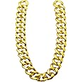 Spooktacular Creations Chunky Fake Gold Chain for Hip Hop Rapper Costume Jewelry, Fake Plastic Gold Necklace Accessories for 80s 90s Men Women Halloween Costume Dress Up Party Props
