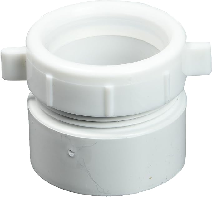 EZFLO 35388 Schedule 40 PVC Trap Adapter with Nut and Washer for