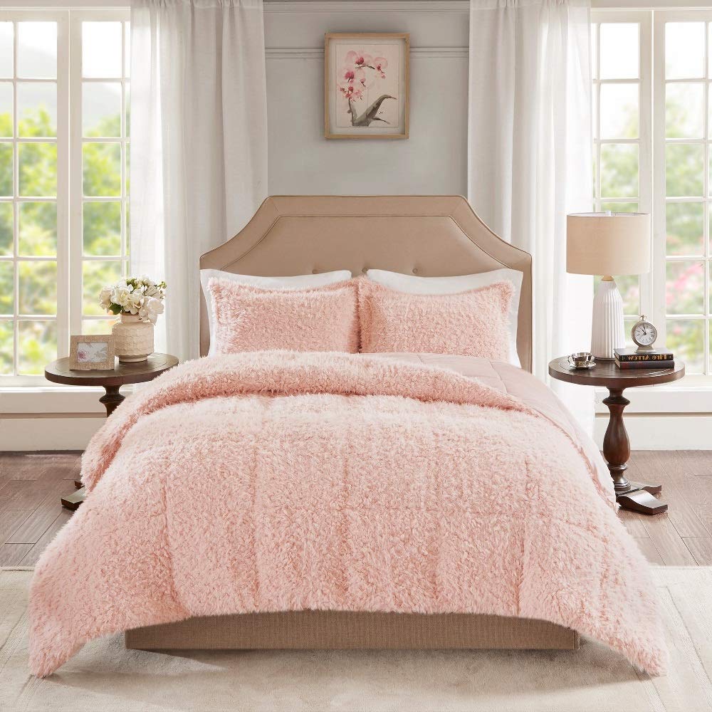Amazon Com Hnu 2 Piece Faux Fur Comforter Set Twin Modern