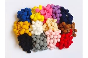 MONIDOOR Pom Pom Trim 13 Yards 13 Colors 15mm Ball Fringe Trim for Sewing Accessory Decoration DIY Crafts(Mixed Color 1, 2328)