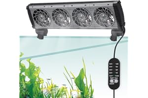BAOSHISHAN Aquarium Fan, Powerful Fish Tank Cooling Fans with Adjustable 5 Speed Controller 5 Timer Setting, 180° Rotation Aq