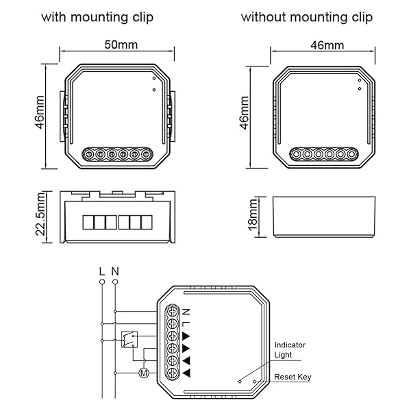Alexa Interruptor Persiana Wifi DANGZW Interruptores de Persianas y Puertas Automticas Compatible con Google Home Alexa y Control de APP para Persianas Enrollables y Puertas de Garaje 1 Pieza