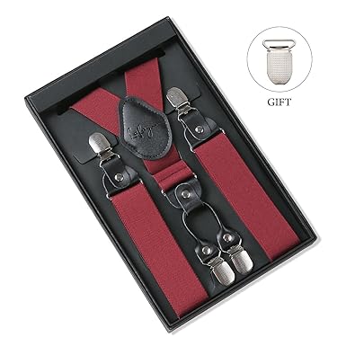 Lafayon Herren Hosenträger Hosenträger Für Männer 4 Schnallen Y Zurück Striped Heavy Duty Männer Hosenträger Durable Elastisc
