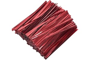 DGTANGYIN 800 Pcs 4" Metallic Twist Ties(Red) for Bakery Ties, Candy Bags, Coffee Bags, Goodie Bags Ties
