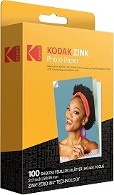 KODAK 2x3 Premium Zink Photo Paper 100 Sheets White Compatible Cameras Printers view 1