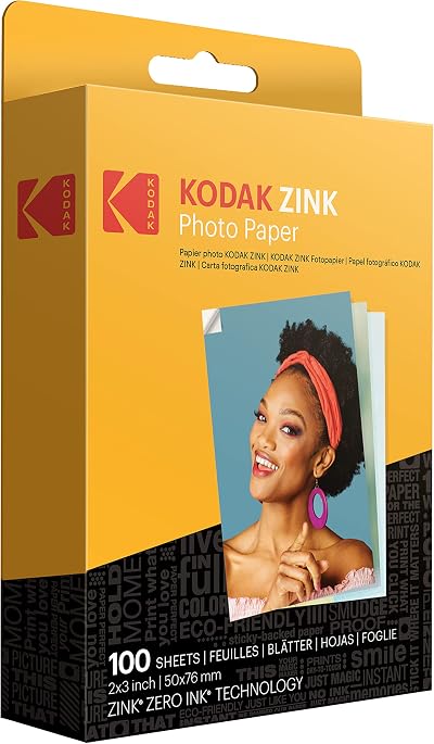 KODAK 2x3 Premium Zink Photo Paper 100 Sheets White Compatible Cameras Printers