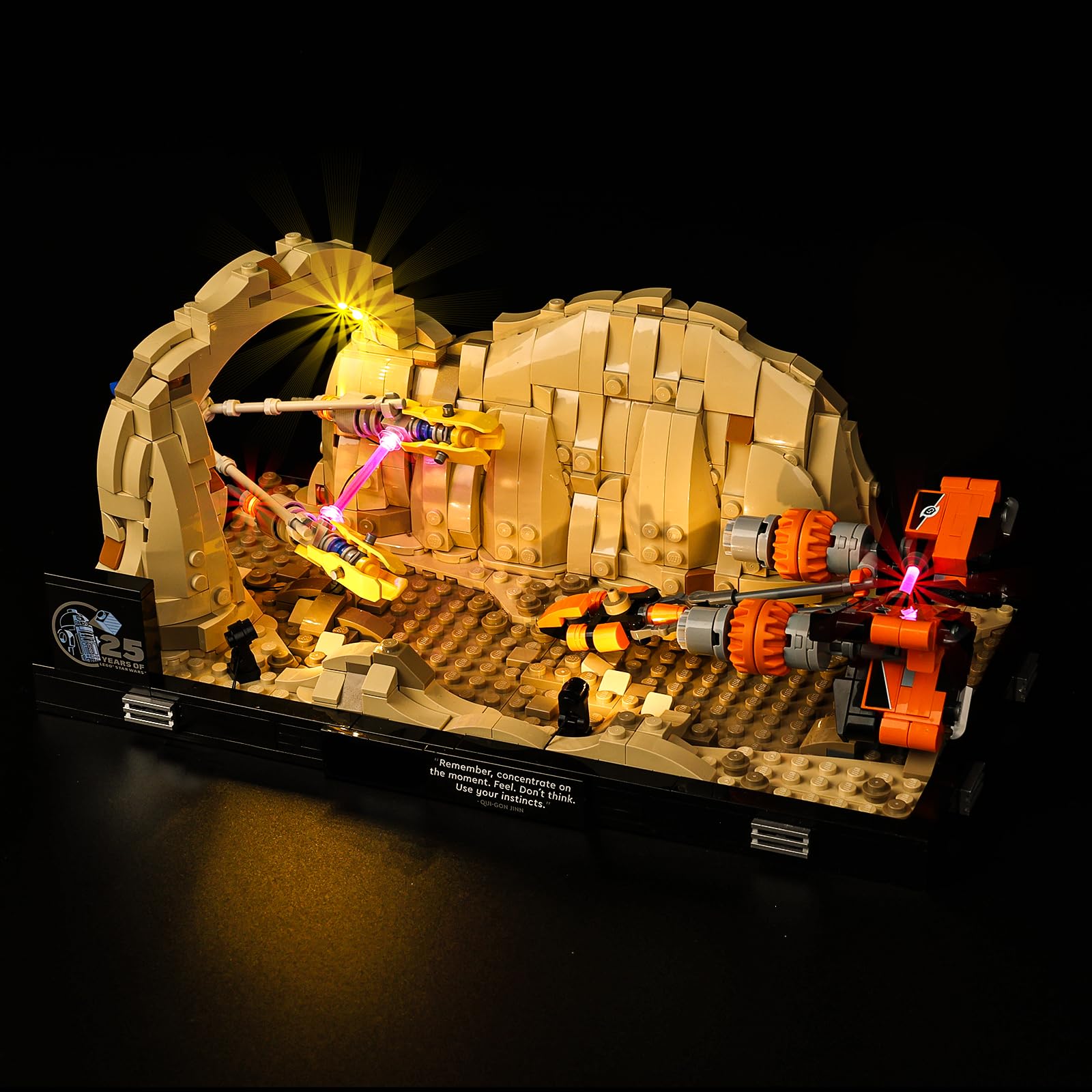 Lego 75380 Model Compatible, Kyglaring LED Light Kit for Lego Star Wars The Phantom Menace Mos ESPA Podrace Diorama, The Lighting Set Designed for Lego Micro-Scale Anakin Skywalker's Podracer, No Lego