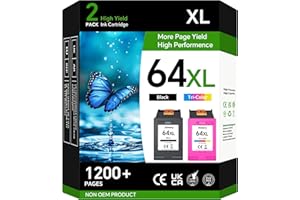 Aimery Printer Ink 64XL Use for HP 64 Ink Cartridge Encre 64XL Compatible for HP Envy Photo 6220 7120 7800 7855 7864 Envy Ins