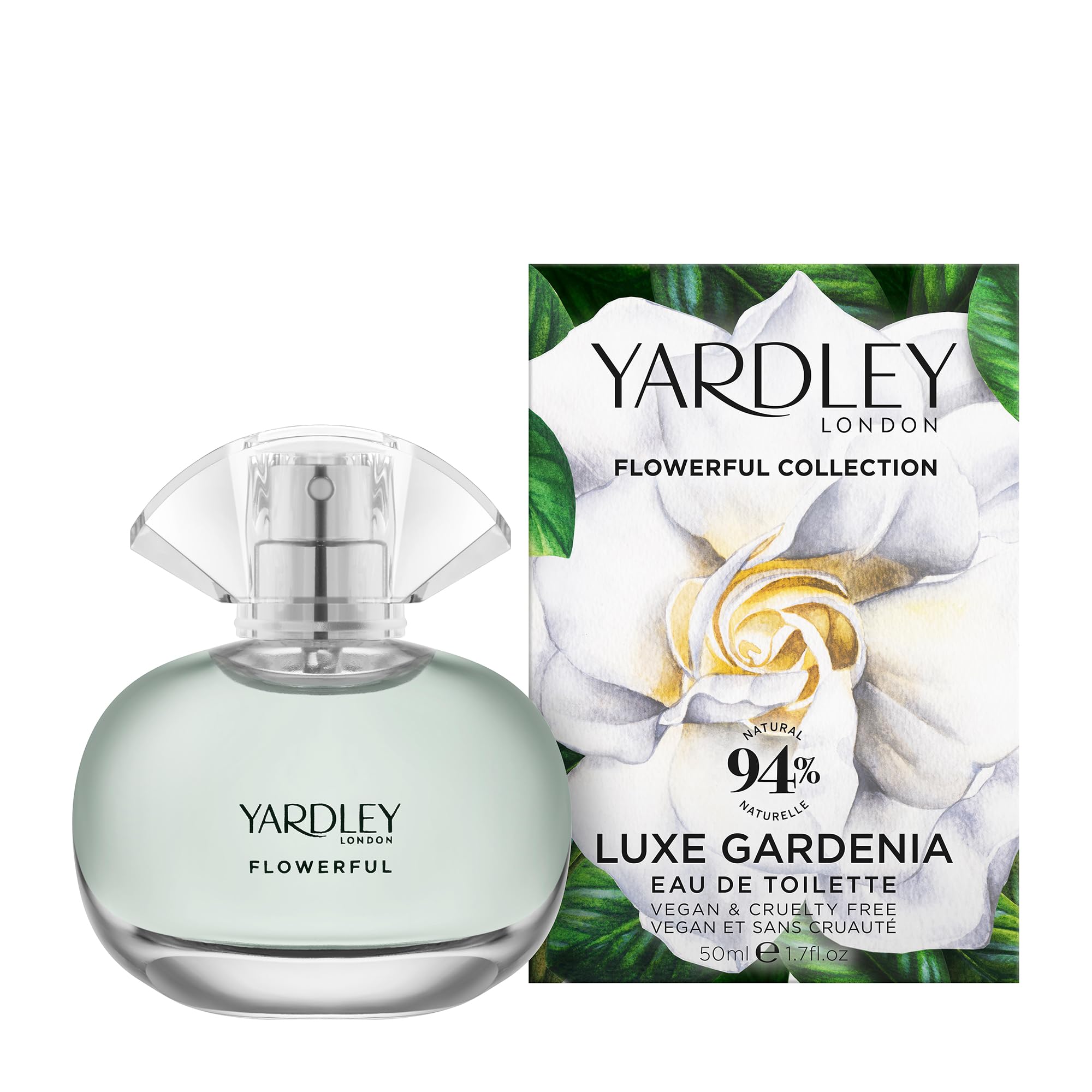Yardley London Luxe Gardenia Eau de Toilette, Floral Womens Perfume with Notes of Bergamot and Sea Salt, Elegant Gardenia Perfume for Women 50ml