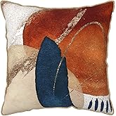 Navy Blue Burnt Orange Velvet Pillow Covers 18x18 Inch Boho Geometric Mid Century Throw Pillows for Couch Farmhouse Cushion Covers Pillowcase Modern Abstract Pillow Cases For Sofa Bed Outdoor Decor