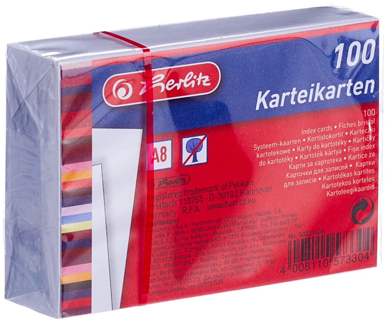 Herlitz 1000 x A8 Blank White Index Cards