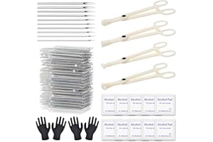 Rayyl Body Piercing Tool Kit - 42Pcs Piercing Kit with 12G 14G 16G 18G 20G Piercing Needles Piercing Clamps Forceps for Ear N