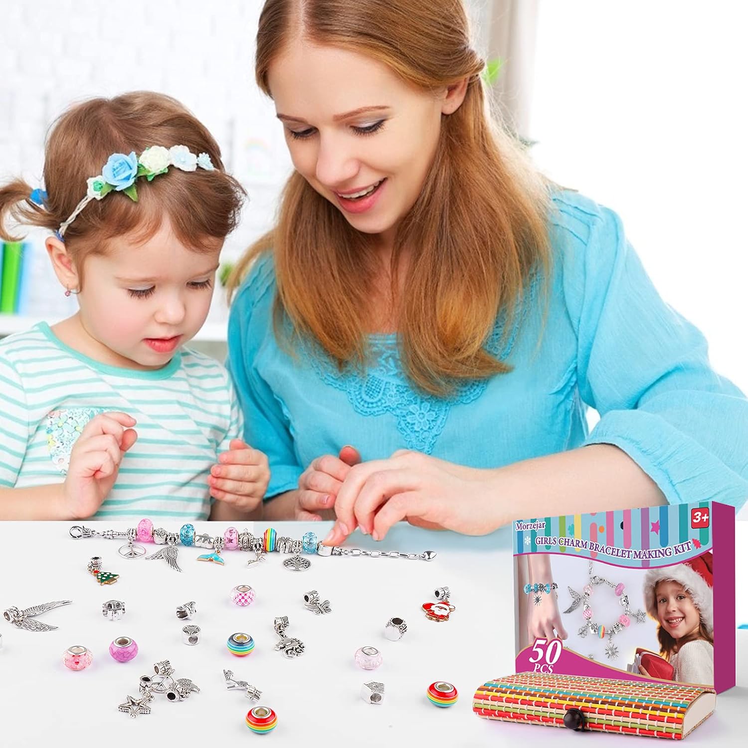 HYASIA Unicorn Gifts for Girls, Arts Crafts Jewellery Bracelet Making Kit for Kids Age 7 8 9 10+ Year Old - Image 5